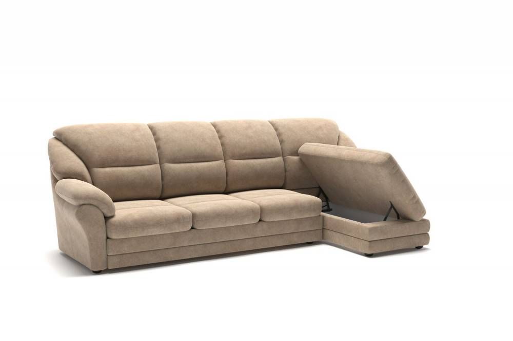 San-Remo диван-кровать с шезлонгом велюр бежевый